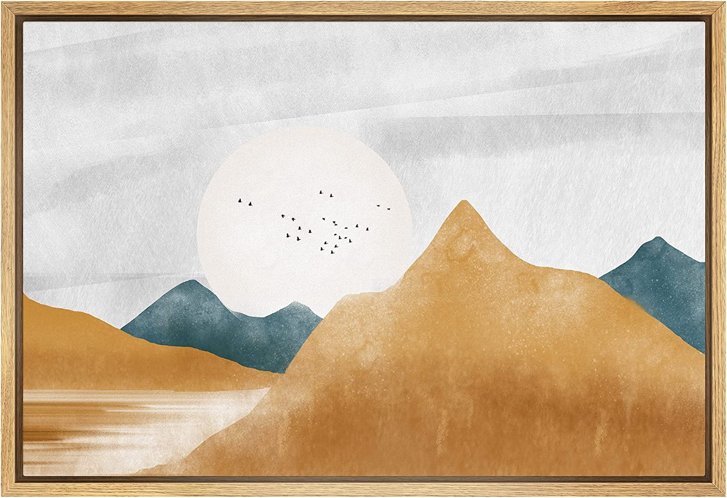 AVOI Canvas Print Wall Art Set Pastel Mountain Range Sun Valley Nature ...
