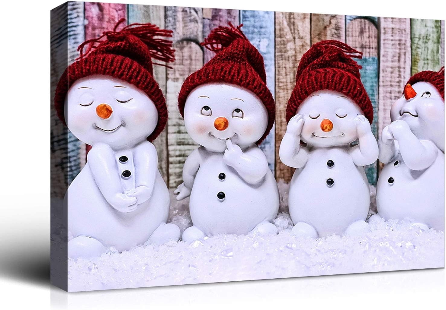 AVOI Canvas Wall Art Christmas Snowman Pictures Home Wall Decorations ...