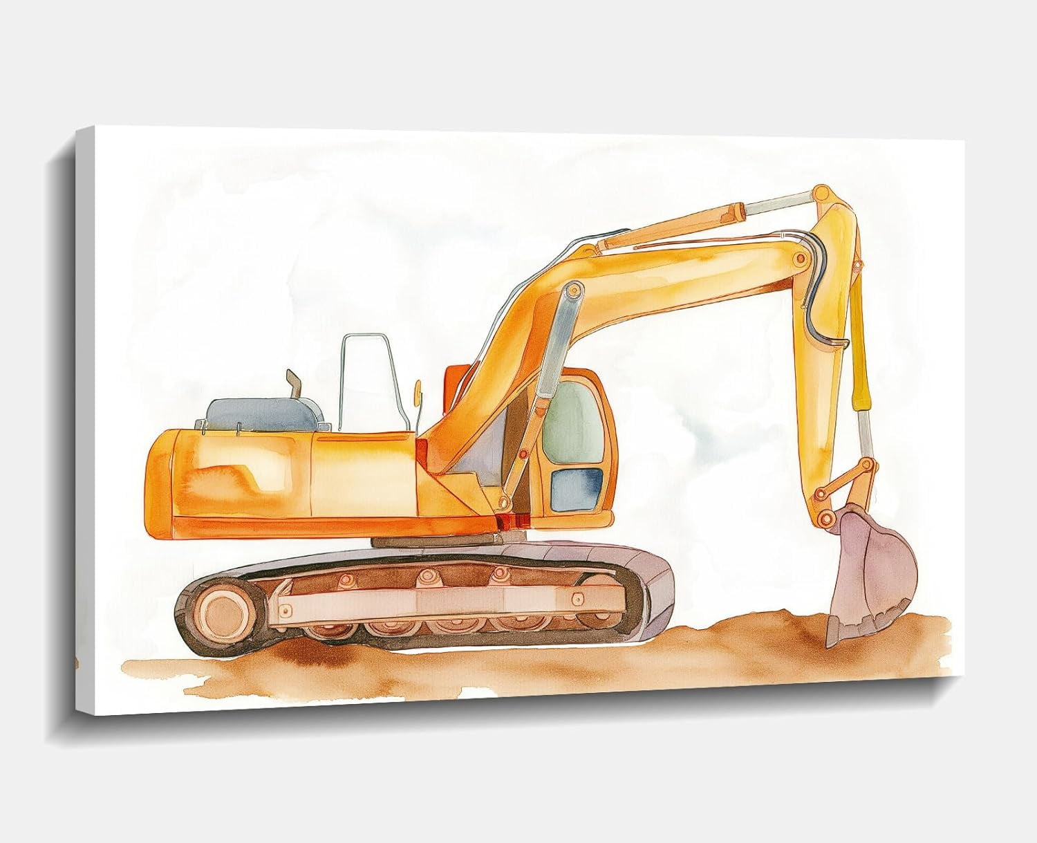 Construction Vehicles Wall Stickers – Black Tractor, Excavator Decals For Nursery, Kids Room (15.7x15.7 In) - View #2