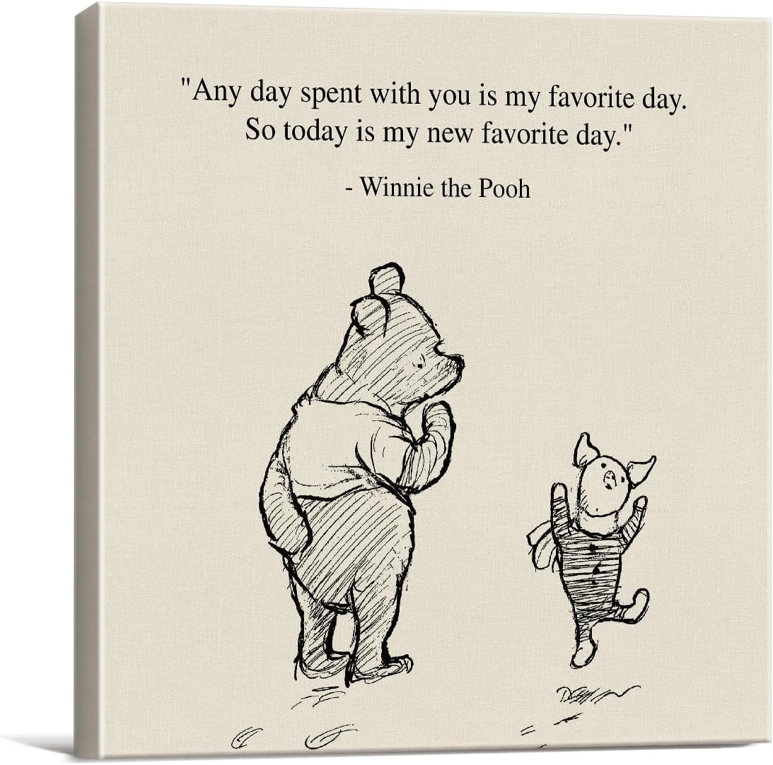 AVOI Classic Winnie the Pooh Quote Wall Art Decor Retro Any Day Spent