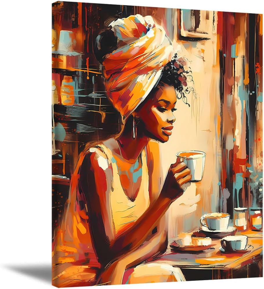 AVOI Coffee girl Paintings Women Wall Art Art Paintings For Wall Artist