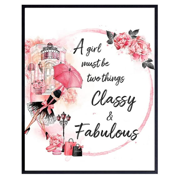 AVOI Fashion Quote Wall Art-Glam High Fashion design Wall Art Decor for Bathroom Girl Bedroom Teens Room Living room-Luxury Gift for Women BFF Best Friend Fashionista Unframe: 8x10inch(20x25cm)