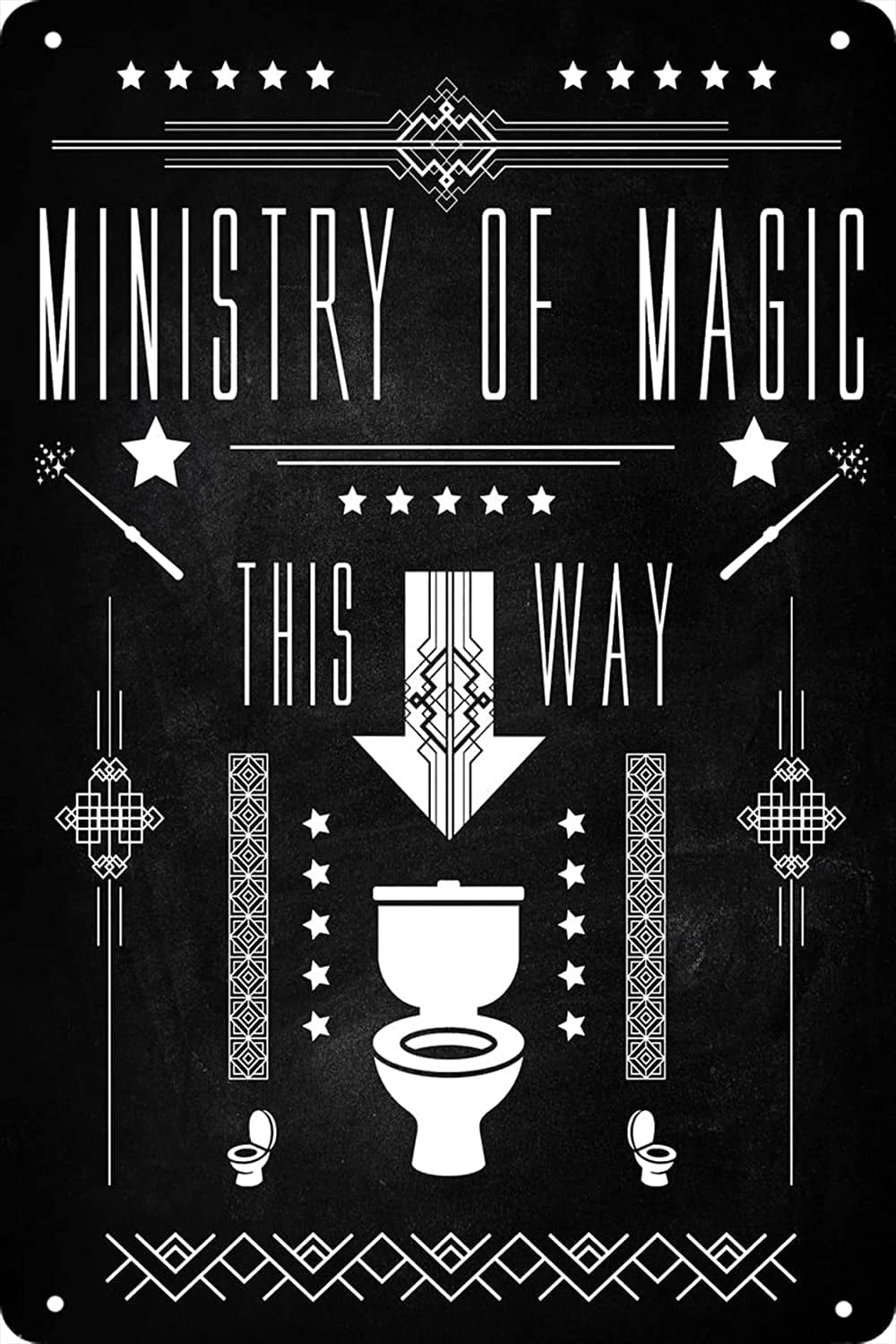 Visual Reference: Avoi Funny Bathroom Sign Ministry Of Magic This Way Metal