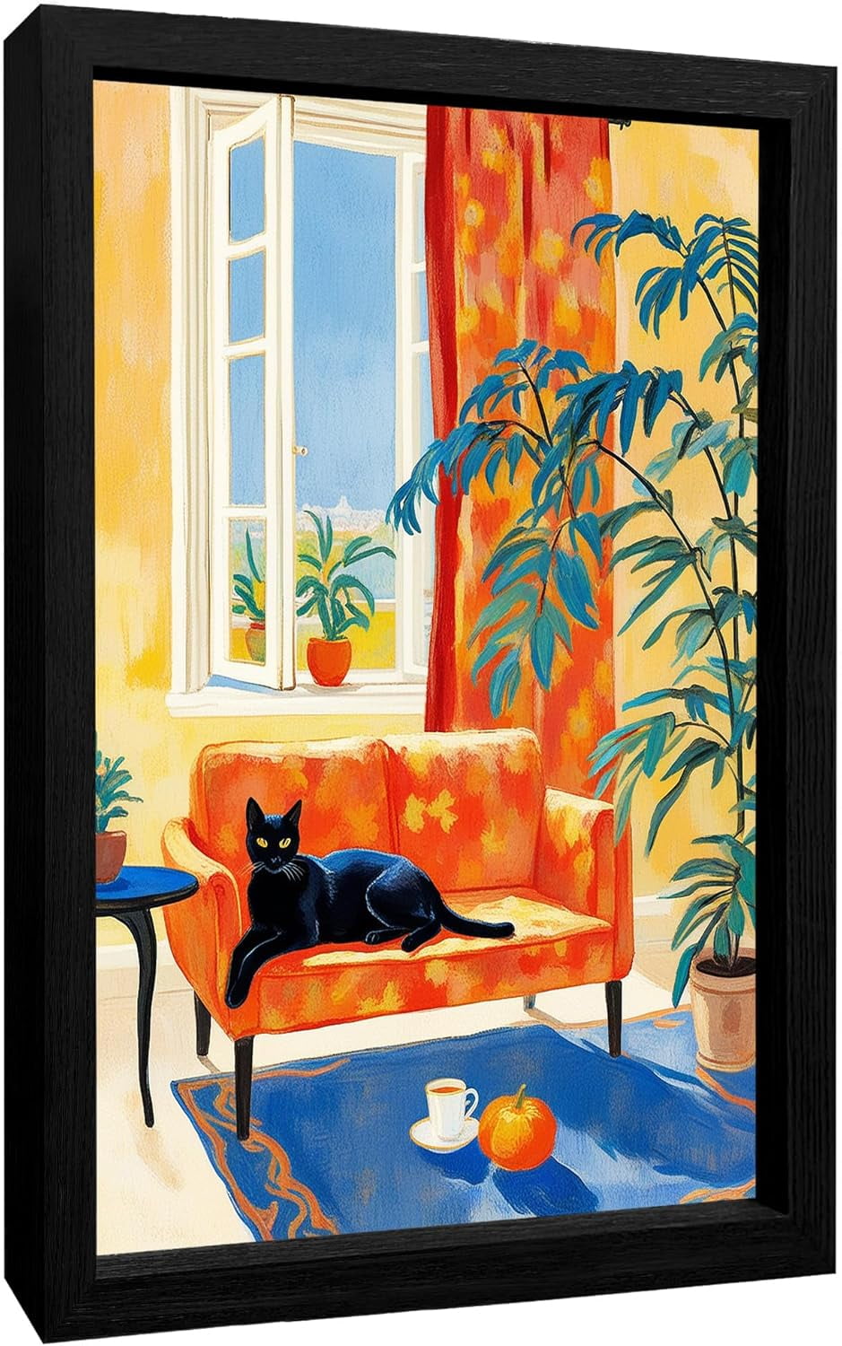 Open Window With A Winter Forest View Wall Art Canvas Unframed Print