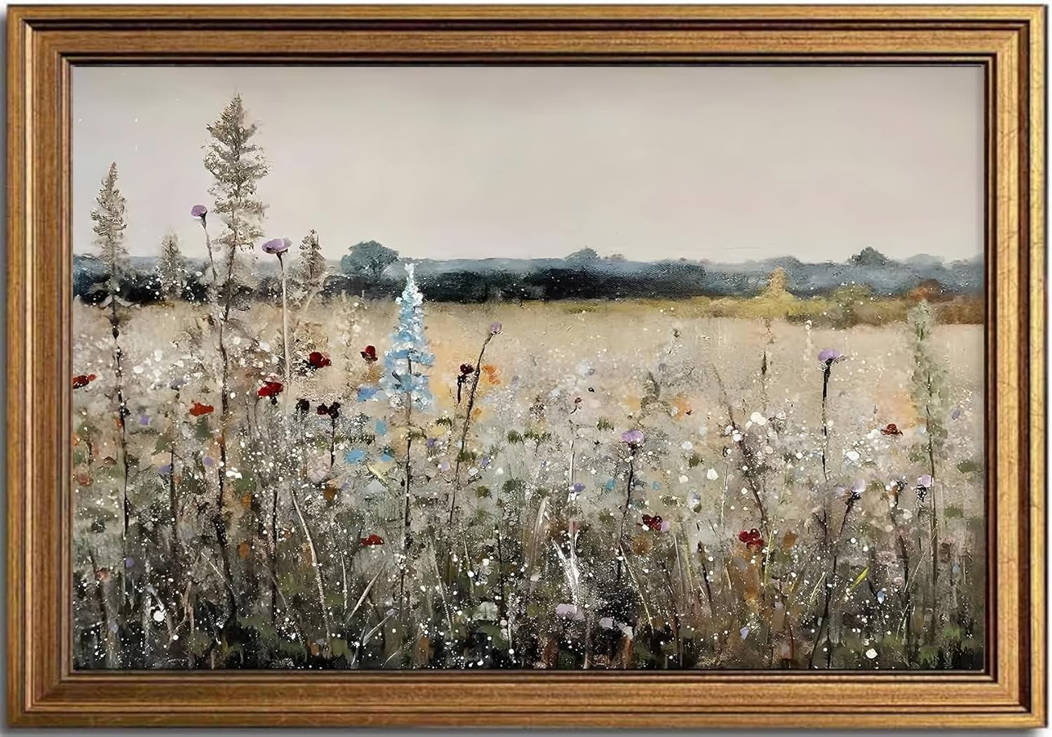 AVOI Gold Framed Canvas Print Wall Art, Vintage Wall art Wildflower ...