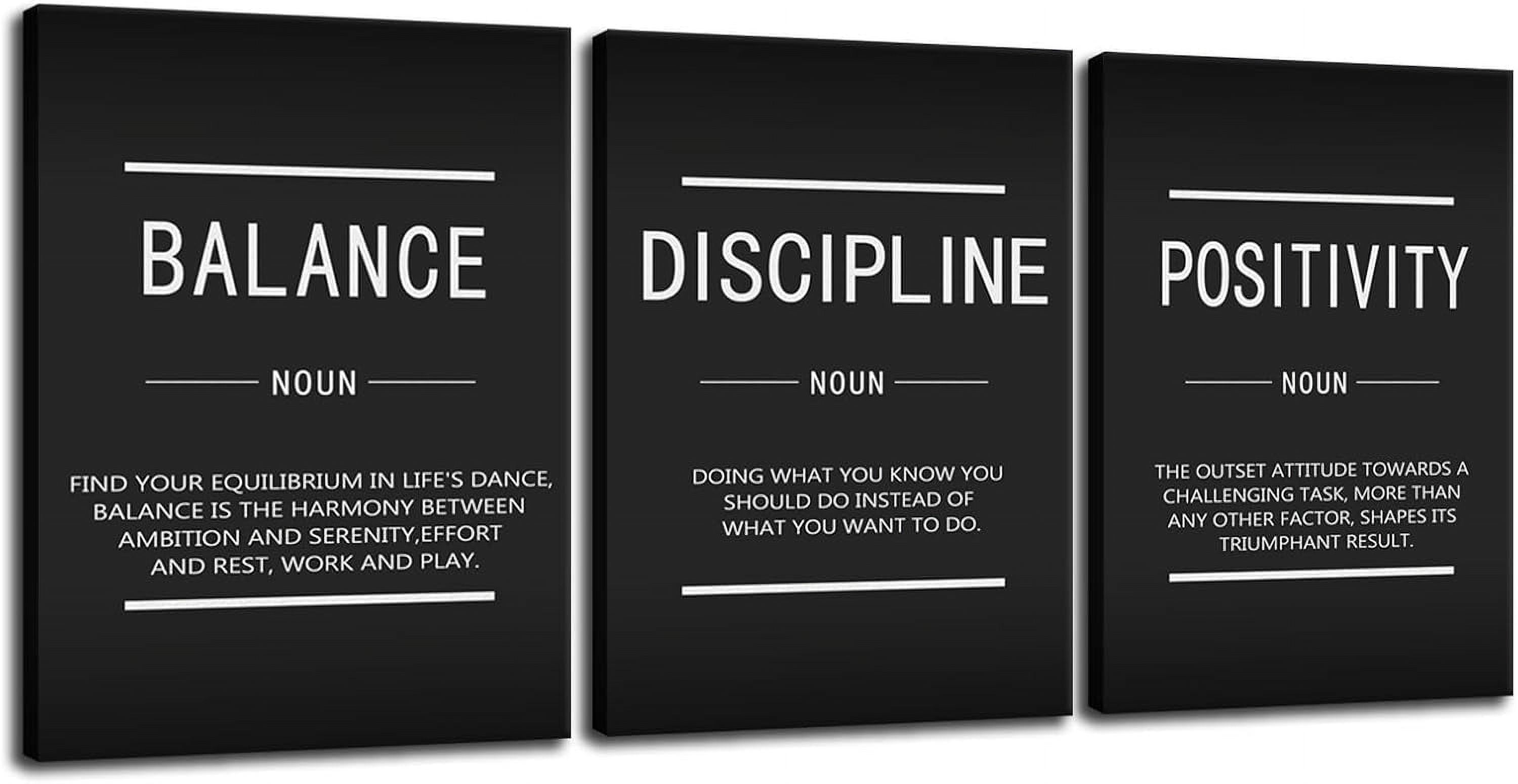 AVOI Inspirational Canvas Wall Art Balance Discipline Positivity Noun ...