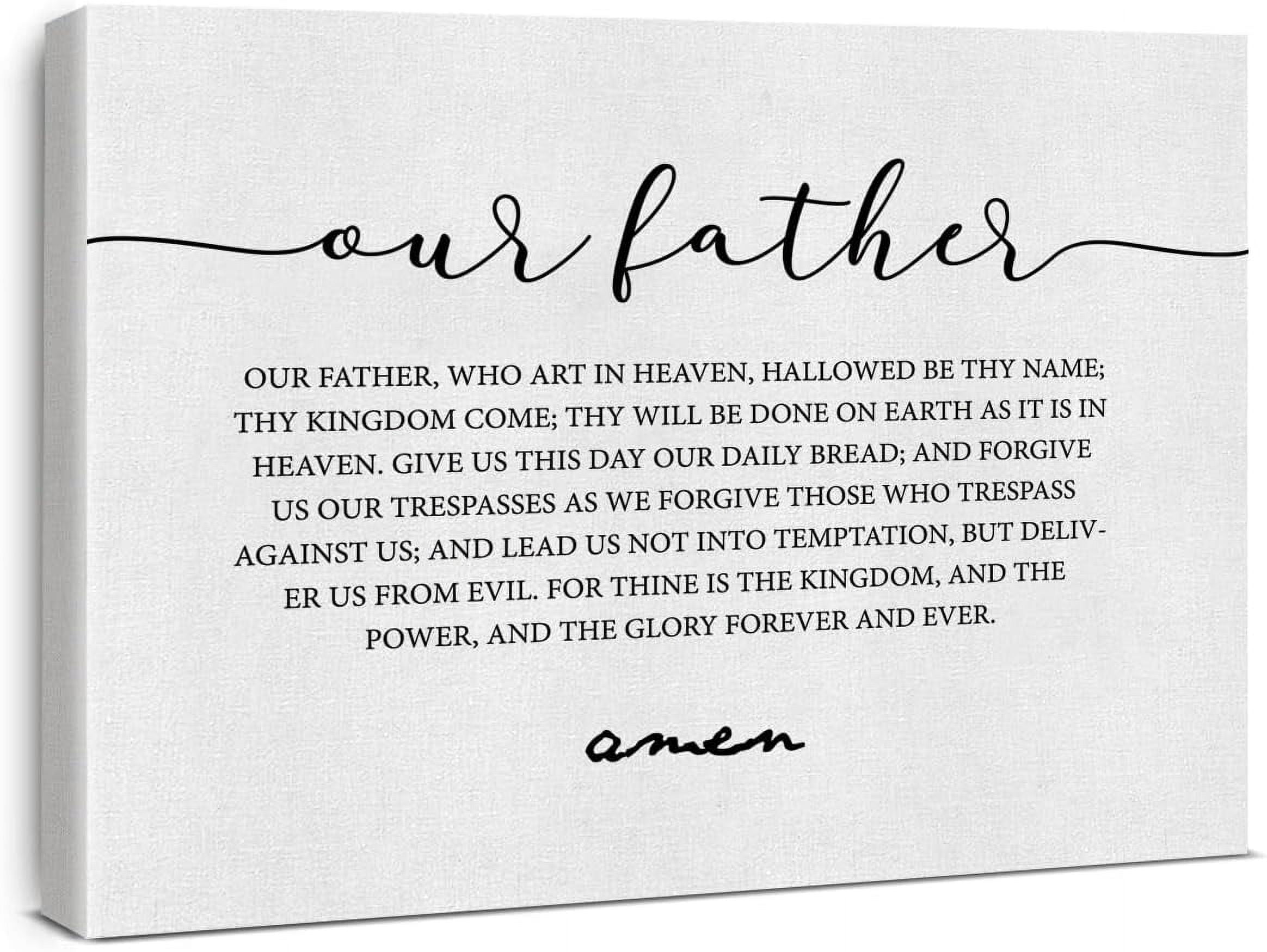 AVOI Inspirational Canvas Wall Art Our Father Prayer Print Unframed the ...
