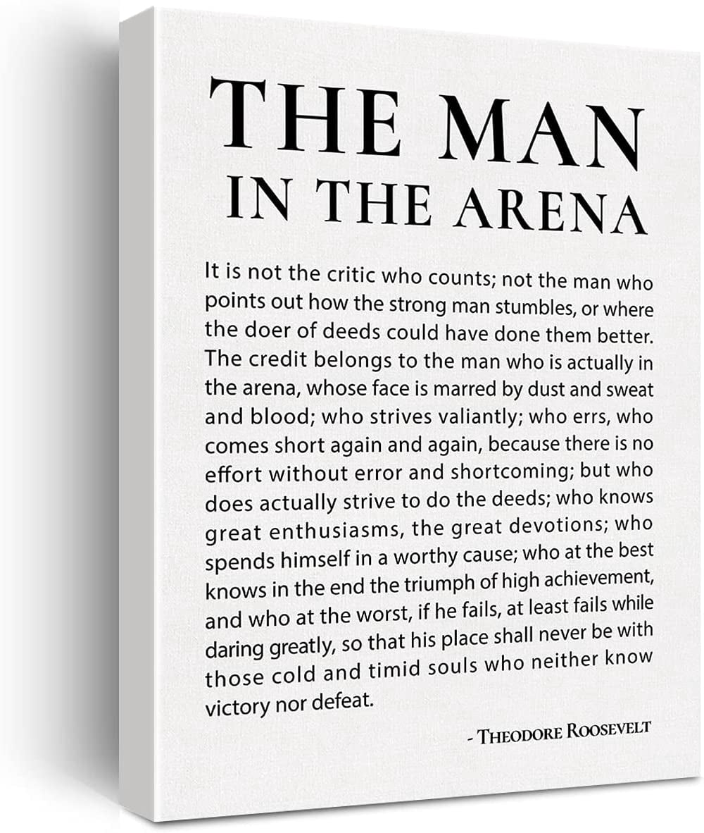 AVOI Inspirational Canvas Wall Art Motivational the Man in the Arena ...