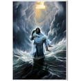 thumbnail image 1 of AVOI Jesus in the Waves Girl Amazing Art Aesthetic Christ Poster Christian Wall Art I Will Save You Painting Canvas Home Decor Living Room Aesthetic Unframe: 12x16in, 1 of 5