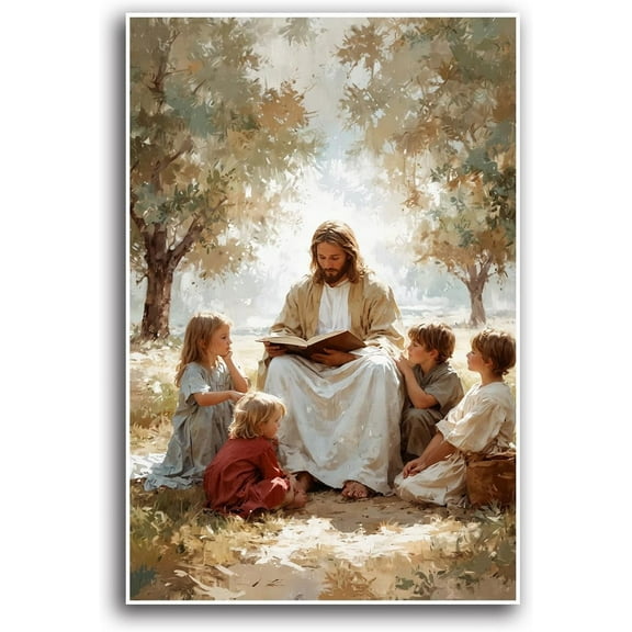 AVOI Jesus and child divine mercy picture inspirational wall decor christian home decor canvas print bible art christian gift jesus christ painting catholic decor jesus art Unframe: 12x18in