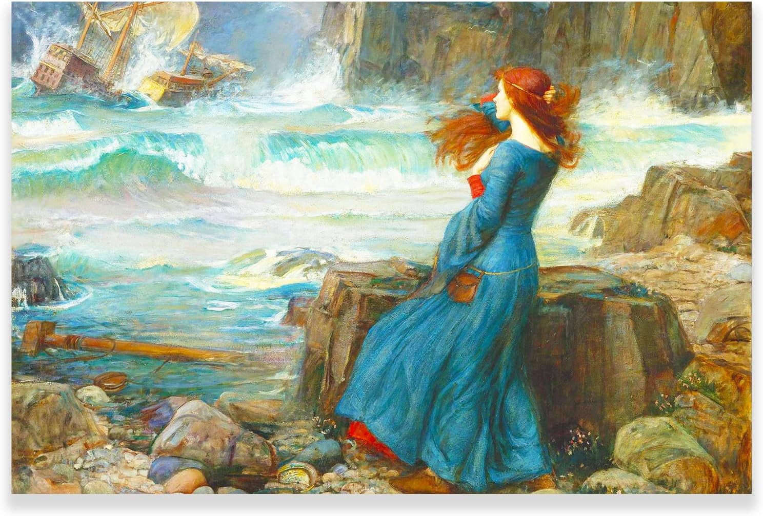 1art1 Poster 'Der Magische Kreis' Von John William Waterhouse – Kunstdruck 50x40 Cm, Detailreich & Farbenfroh