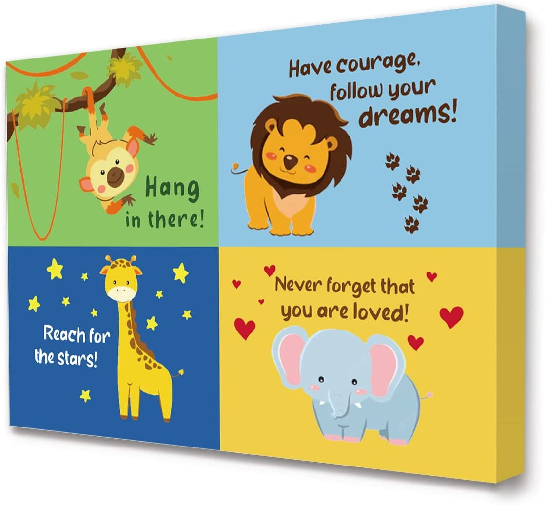 AVOI Jungle Animals Themed Inspirational Canvas Unframed Wall Art for