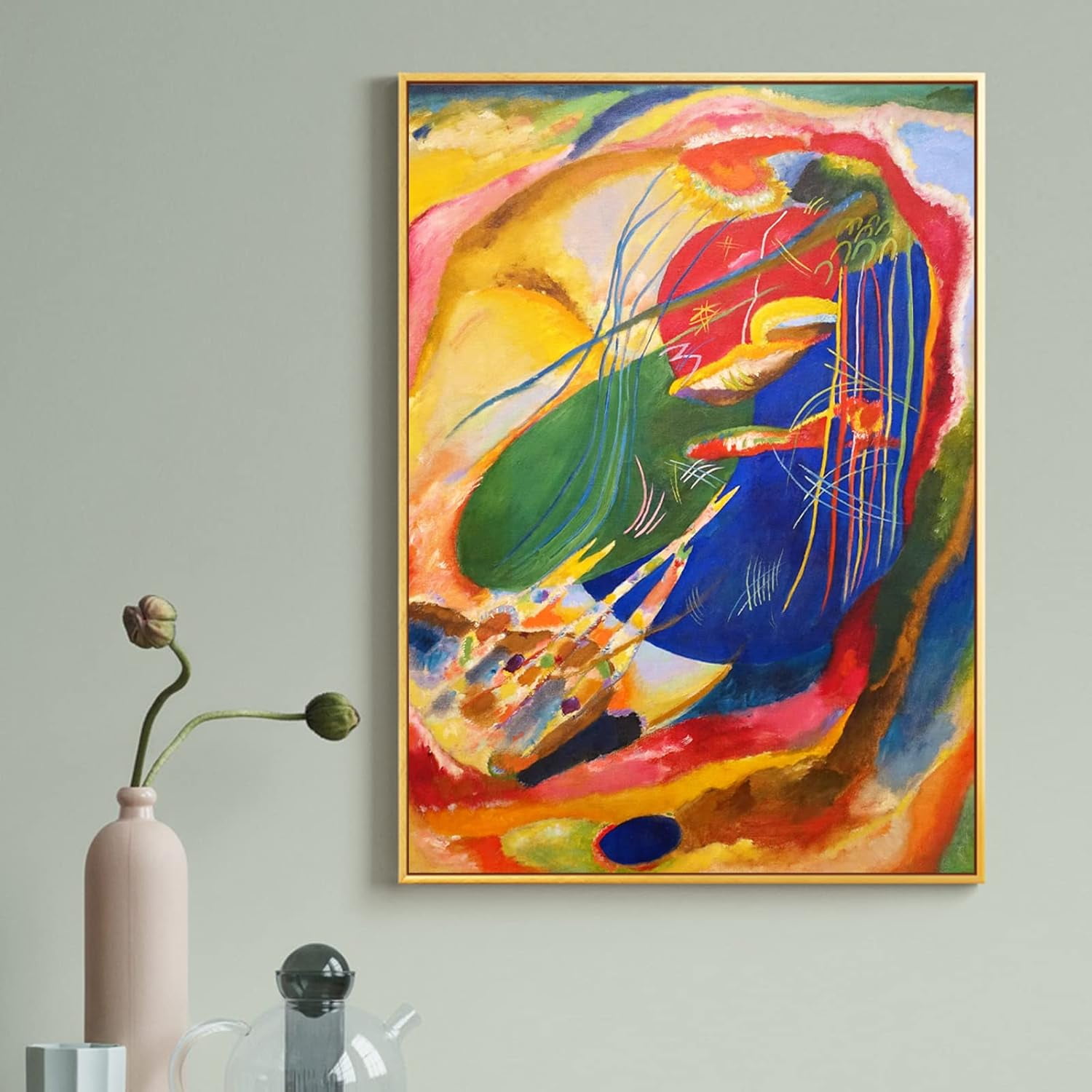 AVOI Kandinsky Wall Art Poster - Picture with Three Spots Canvas Art ...