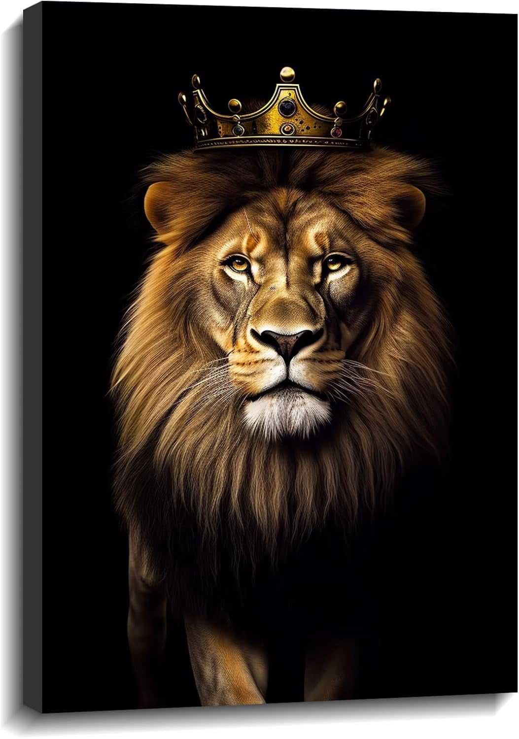 AVOI King Lion Wall Art Canvas Print Wall Decor Black Poster Wild ...