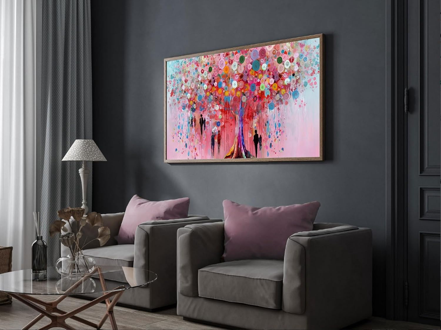 AVOI Large Canvas Painting Whimsical Artwork Canvas Print Wall Decor Living Room Girly Room ...