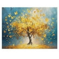 thumbnail image 1 of AVOI Large Canvas Wall Art Decor for Living Room Bedroom Golden Yellow Tree of Life Pictures Blue Painting Prints Modern Framed Artwork Decoration Home Office 60"x30", 1 of 6