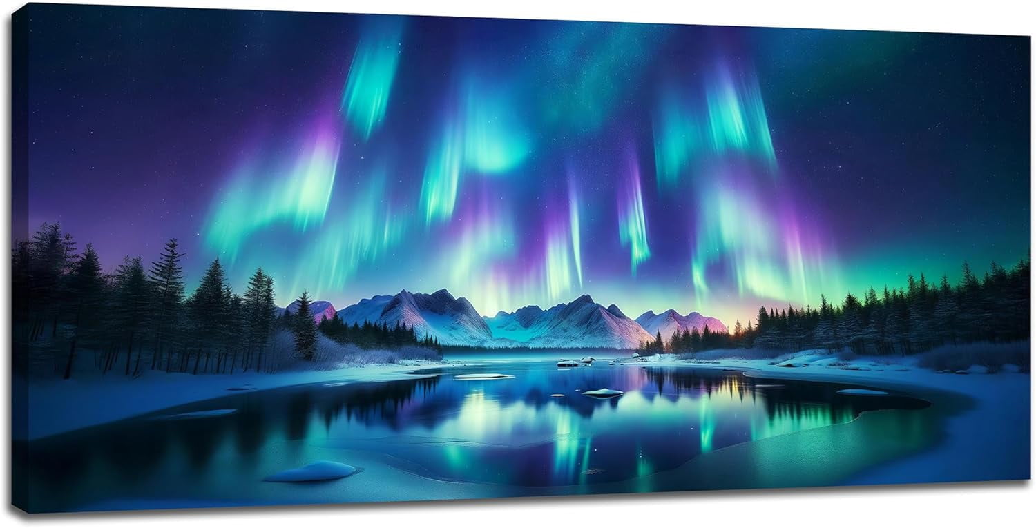 AVOI Large Wall Art for Living Room Bedroom Aurora Scenery Pictures