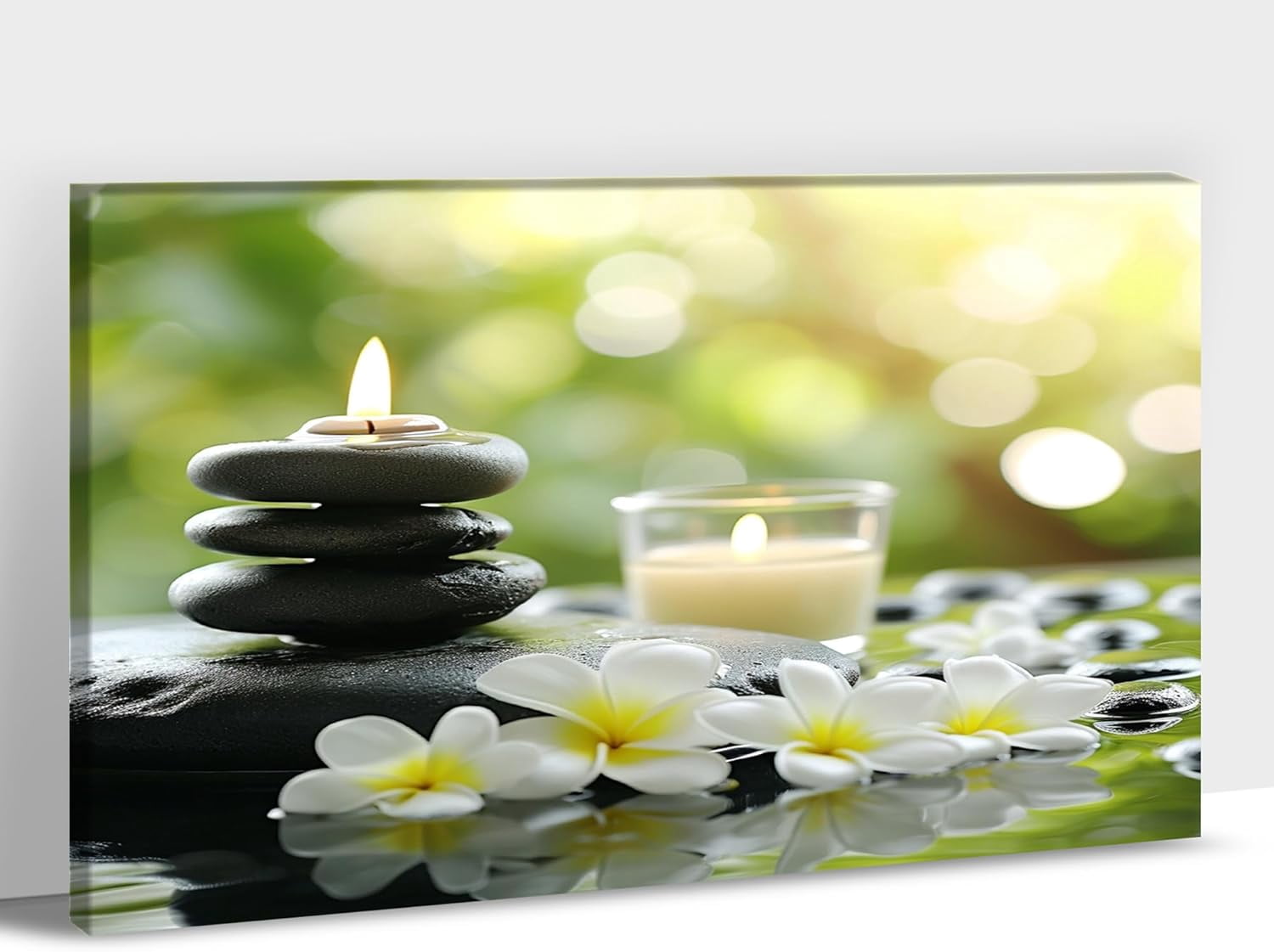AVOI Lotus Flower Zen Canvas Print Wall Art Decor, White Lotus Flower ...