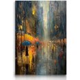 thumbnail image 1 of AVOI Modern Abstract Painting Romatic Street Oil Painting Romantic Graffiti Wall Art Street Poster Night View On Rainy Street Painting Picture Landscape Poster For Living Room Frame: 11x14in, 1 of 4