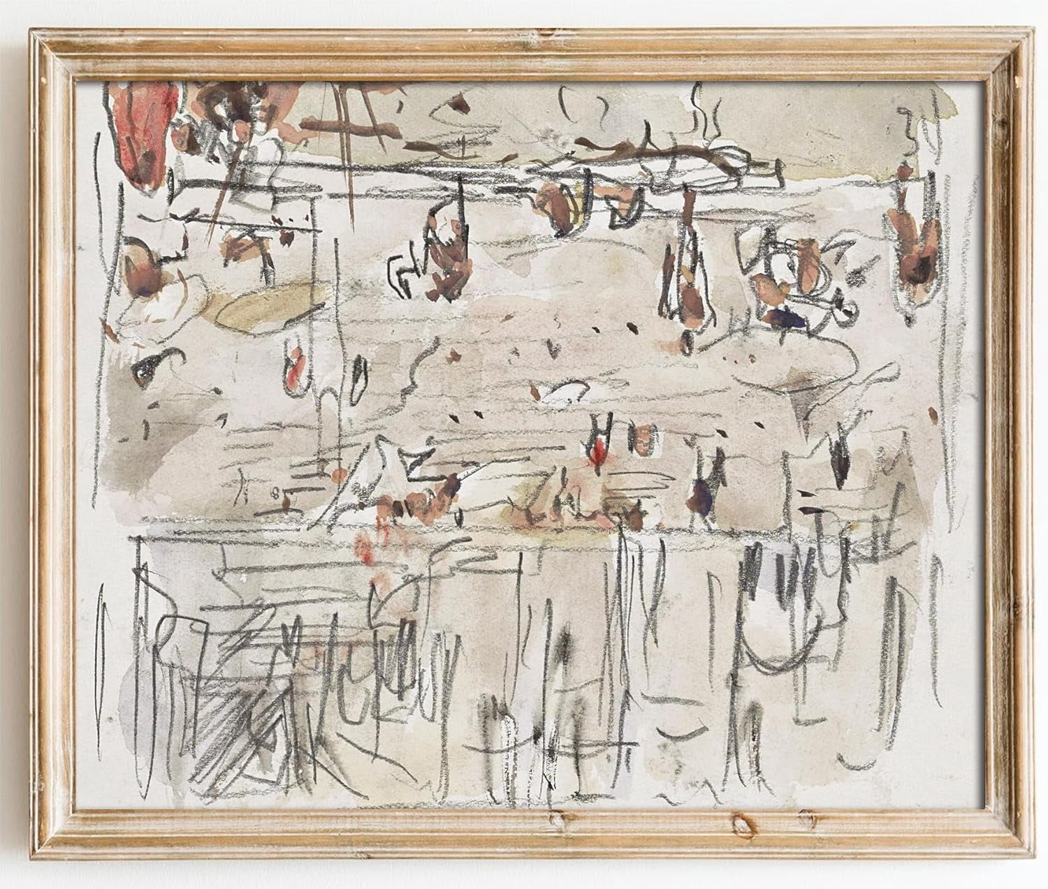 AVOI Neutral Wall Art Decor, Minimalist Abstract Line Art Canvas ...