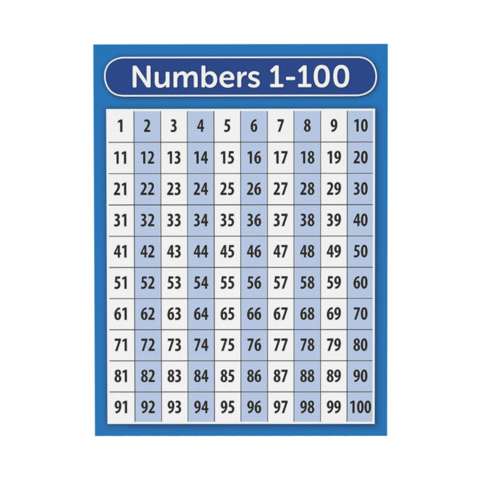 AVOI Palace Curriculum Numbers 1-100 Poster Chart Unframe: 12x16inch ...
