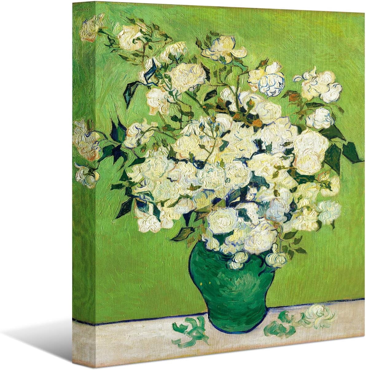 Pink Roses Vincent AVOI Pink Roses in a Vase, Vincent Van Gogh Art Reproduction Giclee ...