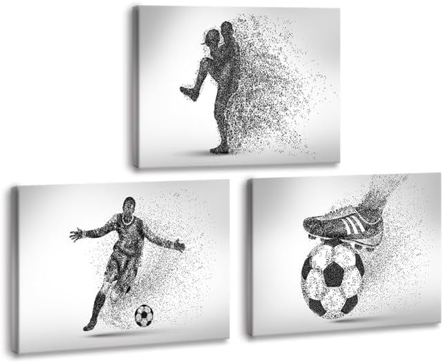 Baseball Wall Art Prints For Room Decor - Black & White Framed Canvas Set Of 3 (12x16 Inches Each) - Perfect For Sports Fans, Kids, Teens & Men