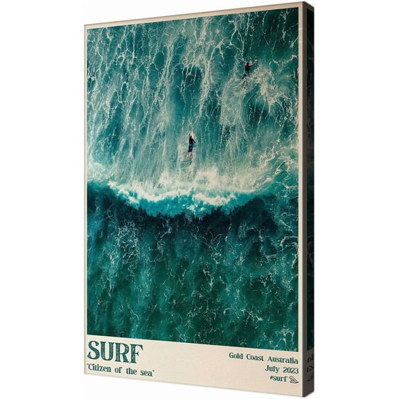 AVOI Summer Beachy Wall Art Surf Summer Beach Coastal Poster For Surfing Enthusiasts Room Decor-Ocean Surf Art Canvas Print Picture For Beach House Coastal Girly Bedroom Decor Unframe: 8x10in