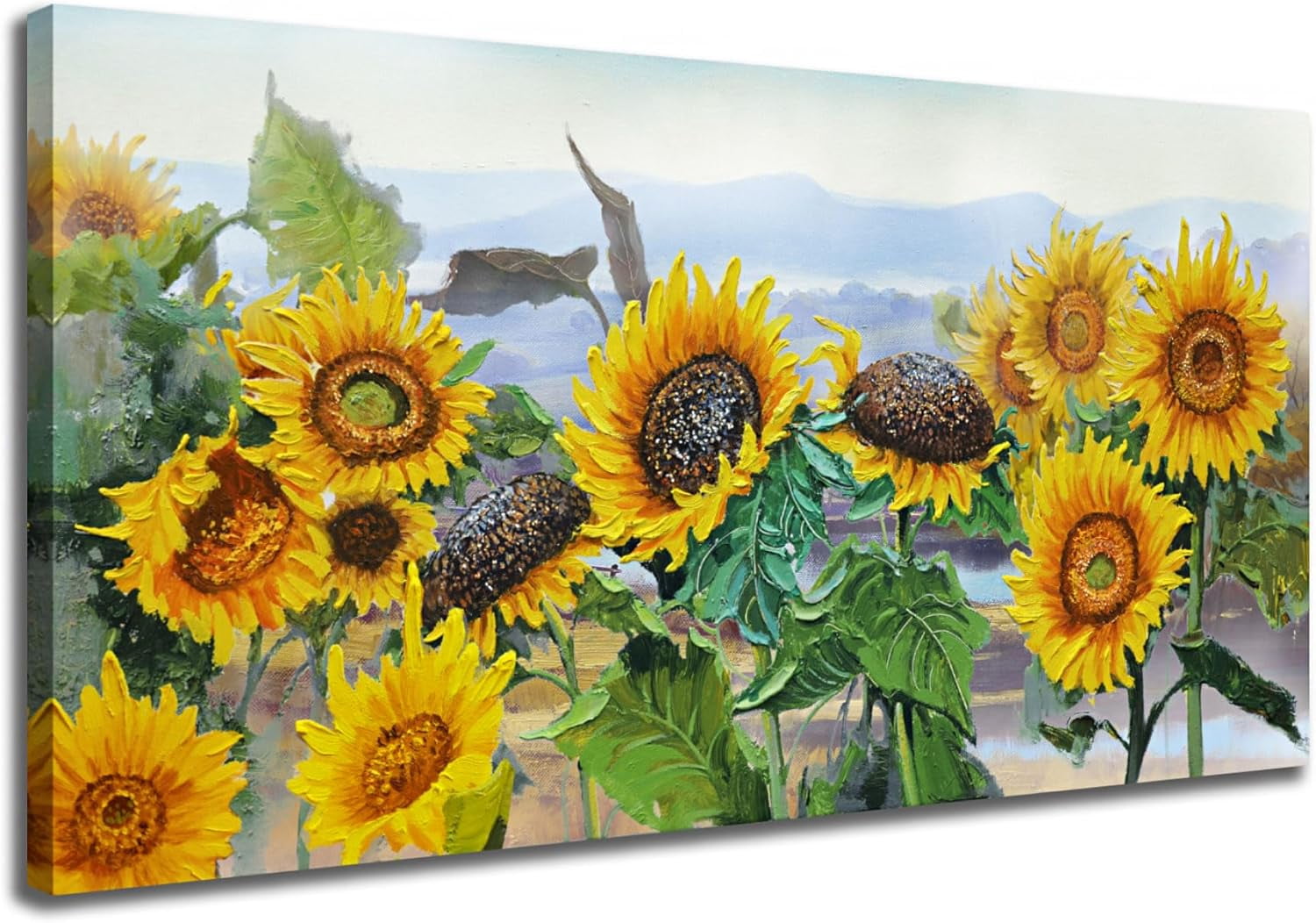AVOI Sunflower Wall Art Canvas Flowers Yellow Picture Rustic Floral