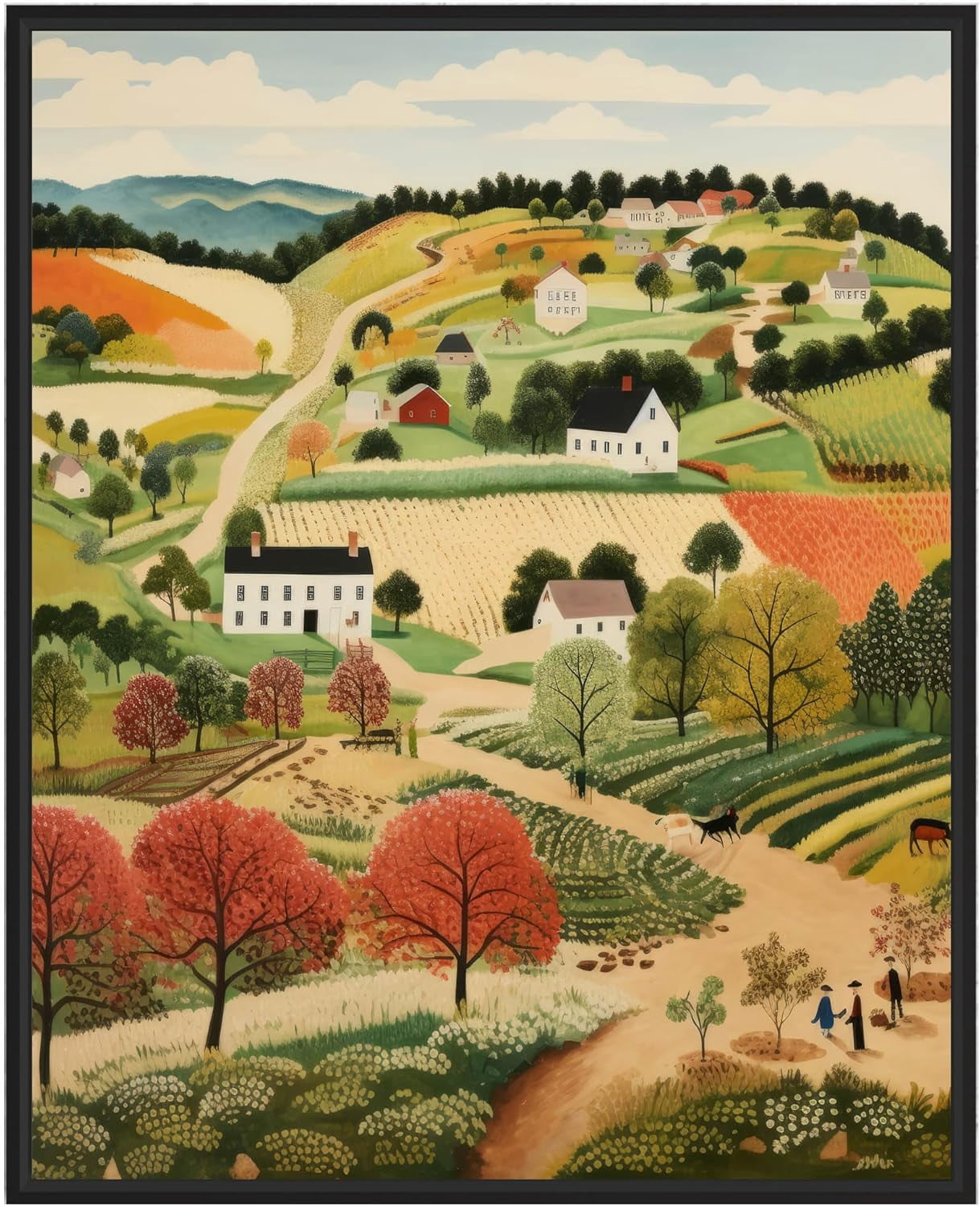 AVOI The Countryside Poster Art Print, Scenery Landscape American Folk