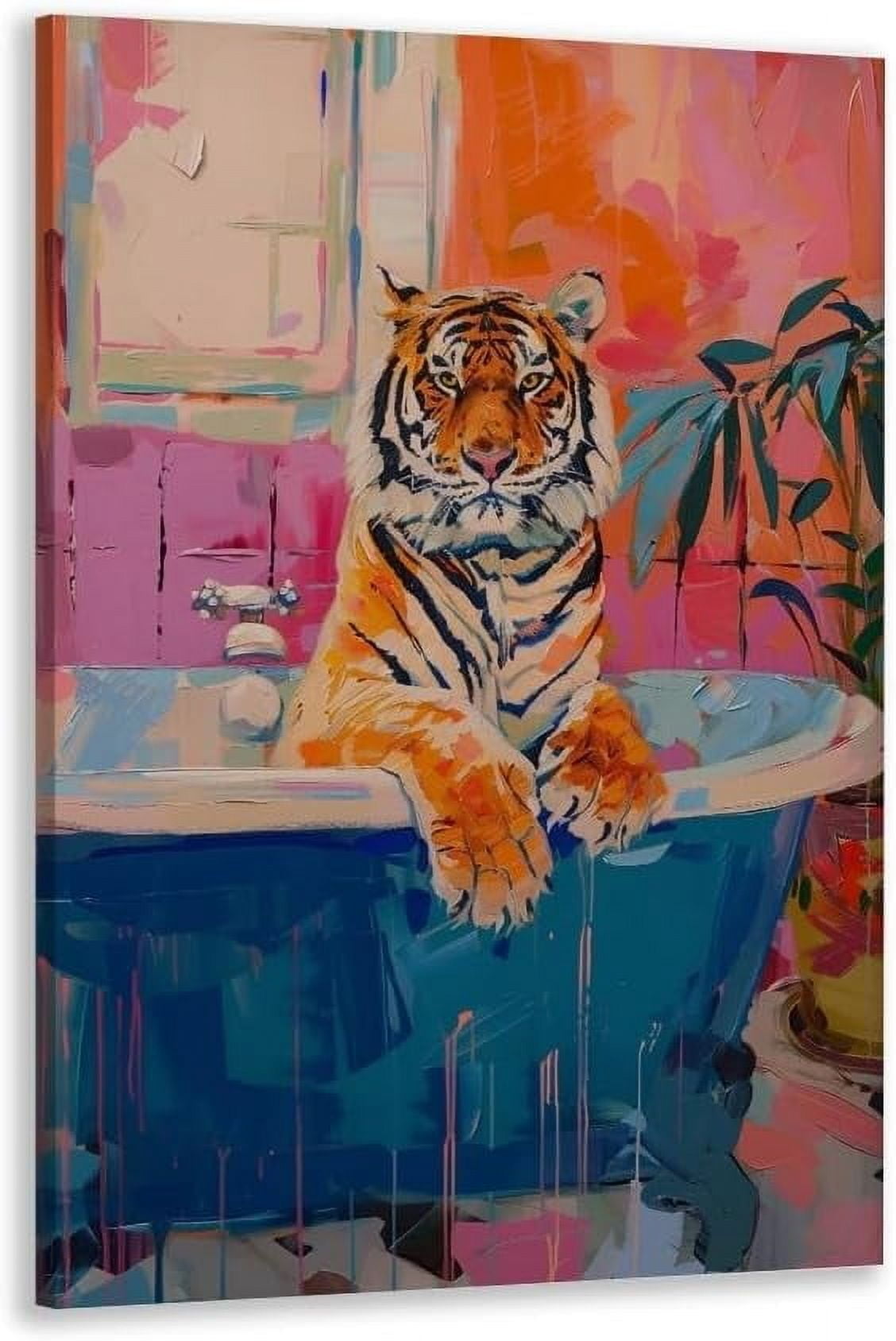 AVOI Tiger Bathroom Wall Art Tiger Poster Trendy Art Canvas Prints ...