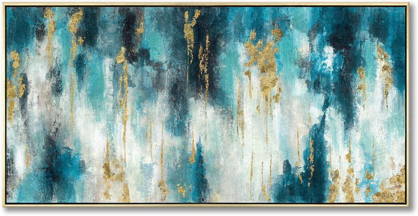 AVOI Turquoise Abstract Canvas Painting Wall Art Hand Painted art