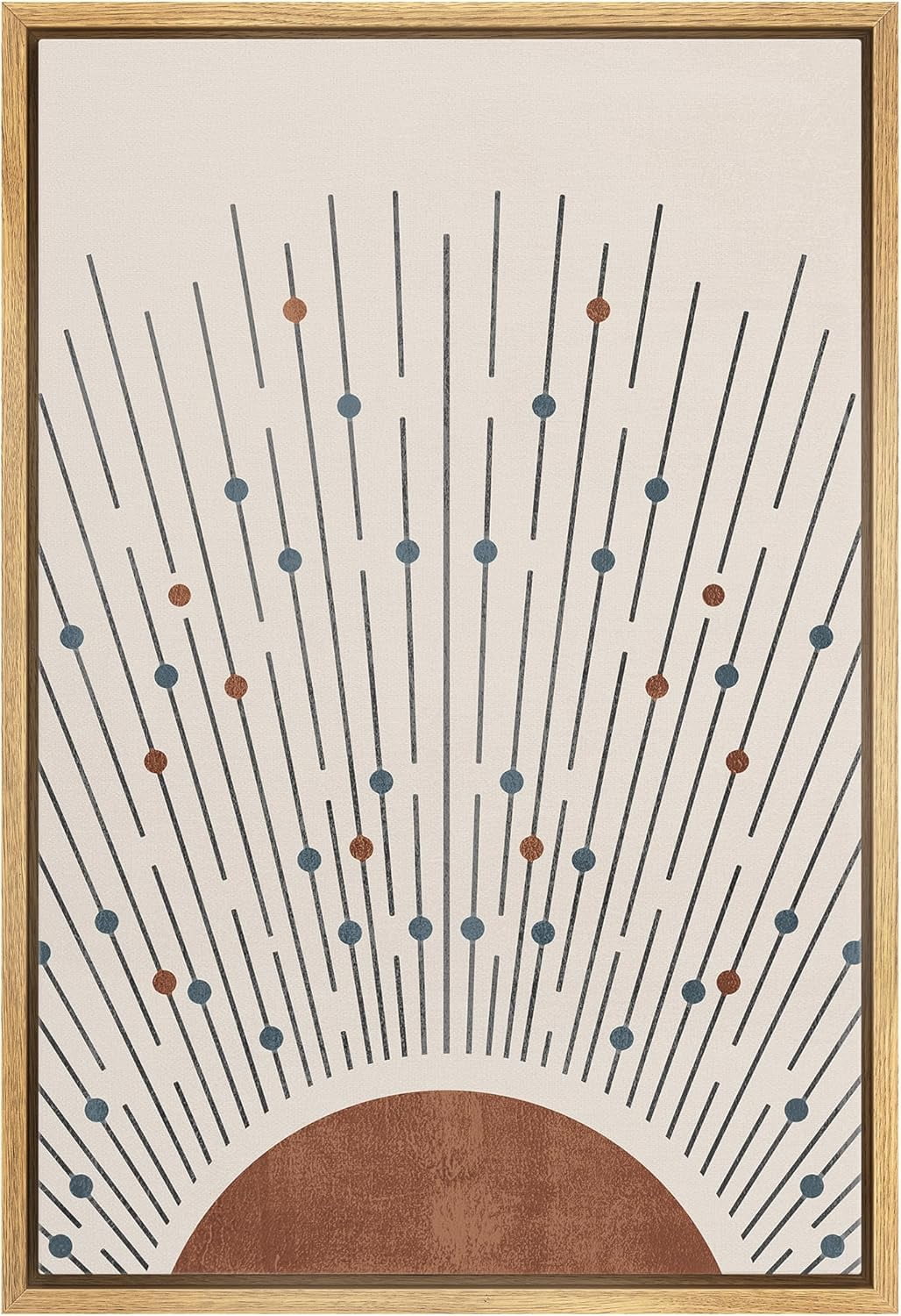 Modern Designs Rays AVOI Unframed Canvas Print Wall Art Mid-Century Modern Geometric Sun ...