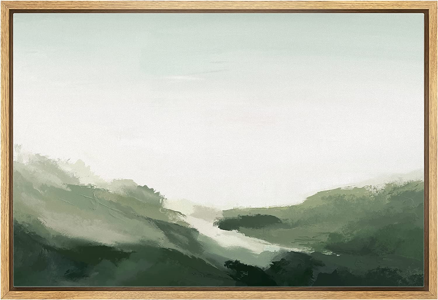 AVOI Unframed Canvas Print Wall Art Rustic Green Field Mountain Range ...