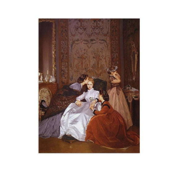 AVOI Canvas Wall Art Vintage Print Paintings The Reluctant Bride Love Story Victorian French Retro Aesthetic Artwork for Home Living Room Bathroom Bedroom Wall Decor Unframe: 8x10in