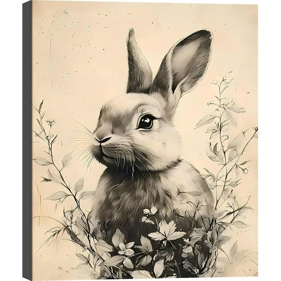 AEFER Vintage Bunny Prints Easter Bunny Wall Art & Shabby Chic Decor Charming Easter Pictures and Bunny Decor for Bedroom, Living Room, Holiday Wall Decor Unframe: 16x20inch(40x50cm)