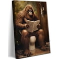 thumbnail image 1 of AVOI Vintage Gorilla Bathroom Sitting On The Toilet Reading Newspaper Animal Decor Picture Farmhouse Humor Style Painting of Poster Print for Bathroom Toilet Home Decoration Unframe: 16x16in, 1 of 5