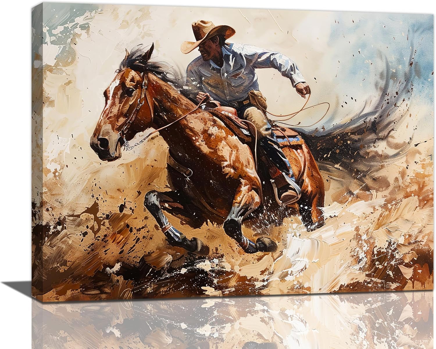 Western Cowboy Metal Wall Art (3-Pack) - 9.8" Round Black Silhouette Decor With Horses & Wagon Wheel For Indoor/Outdoor