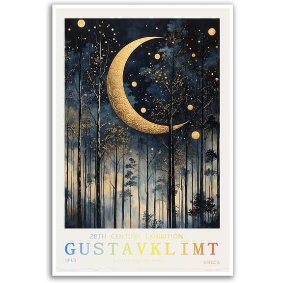 AVOI William Morris Decor Gustav Klimt Famous Pic 3 Oil Paintings Cottage Garden Canvas Print Poster Colorful Flowers Plants Pictures Nature Scenery Office Kitchen Home Wall Decor Unframe: 12x12in