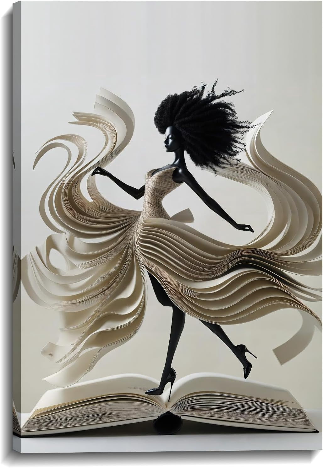 AVOI Woman Canvas Wall Art Black Ballet Picture Girl in the White Dress ...