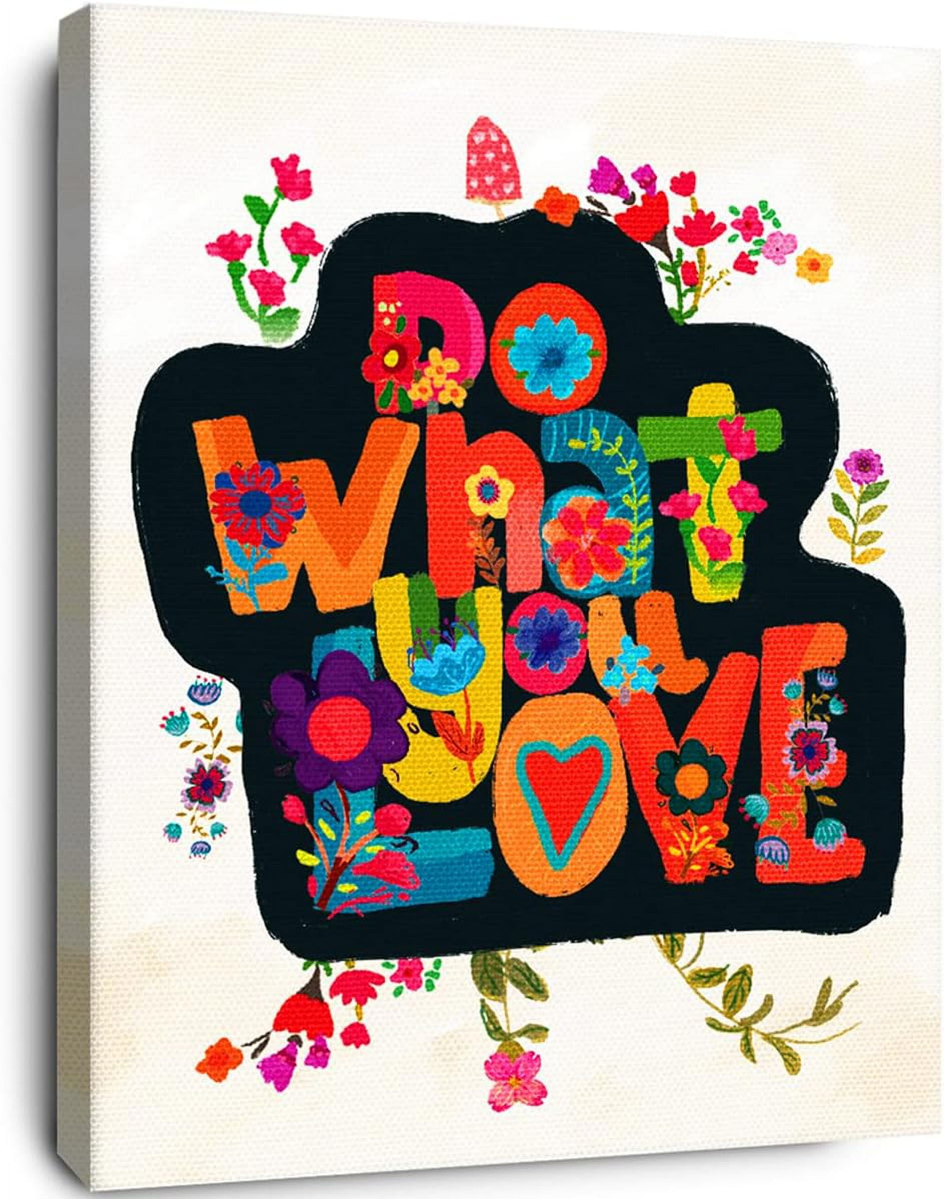 AVOI Do What You Love Colorful Flowers Inspirational Canvas Prints Wall ...