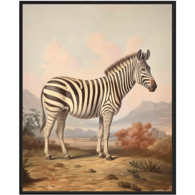AVOI Zebra Vintage Poster Art Print Retro Vintage Animal Wall Art