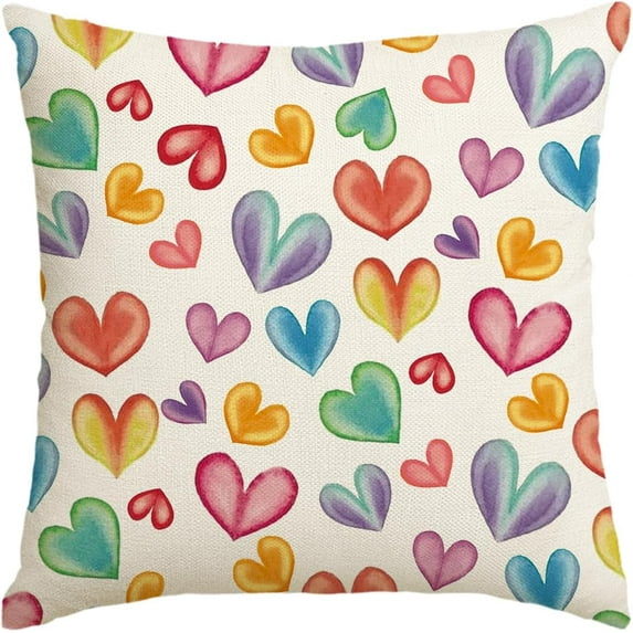 AVOIN Buffalo Plaid Love Throw Pillow Cover, 18 x 18 Inch Love Heart Holiday Valentine''s Day Anniversary Wedding Cushion Case Decoration for Sofa Couch