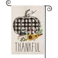 thumbnail image 1 of AVOIN Thankful Watercolor Buffalo Plaid Pumpkin Garden Flag Vertical Double Sized, Fall Thanksgiving Harvest Rustic Yard Outdoor Decoration 12.5 x 18 Inch, 1 of 7