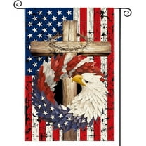 AVOIN colorlife Patriotic Stars and Stripes Eagle Wreath Garden Flag 12x18 Inch Double Sided Outside, USA 4th of July Memorial Day Independence Day Watercolor Yard Outdoor Decoration