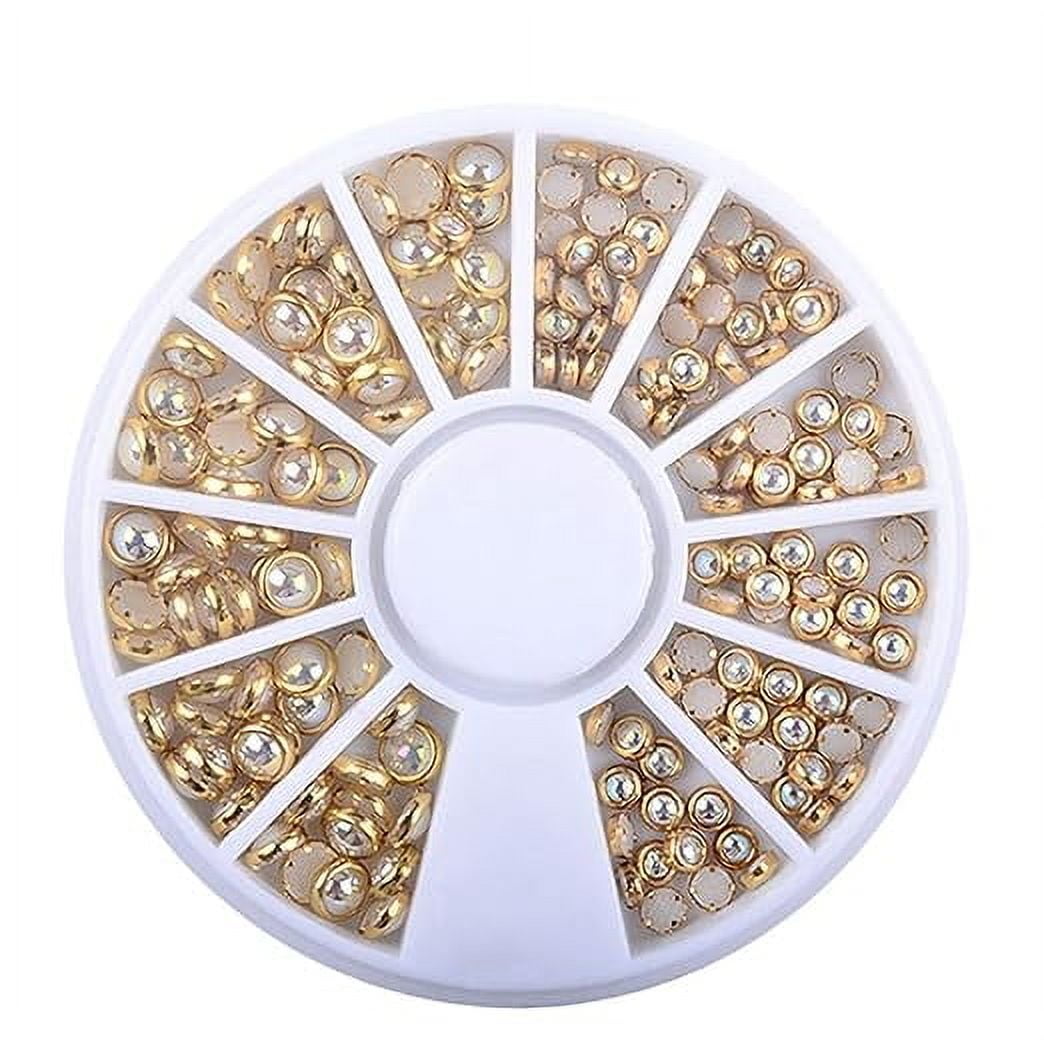 AVOKA DIY 3D Nail Art Manicure Decoration Wheel Acrylic Crystal Glitter Rhinestones - 12 Styles (89 PIECES)