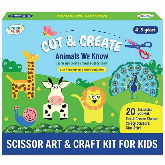 AVOKA Scissor Skills Activity Book for Kids Ages 4 to 9 | 18 Fun DIY Cutting Activities | Art & Craft Kit