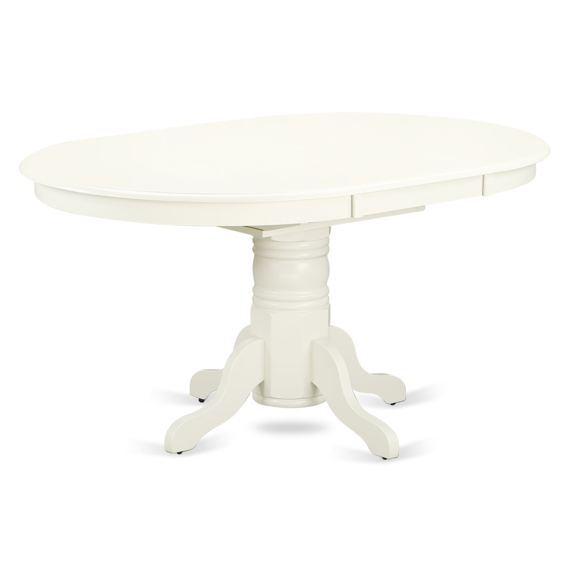 Linen White Oval Pedestal Dining Table Set with 6 Chairs