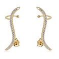 thumbnail image 1 of AVORA 10K Gold Ear Wave Crawler/Climber/Cuff Simulated Diamond CZ Earrings, 1 of 6