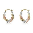 thumbnail image 1 of AVORA 10K Gold Twist Three-Tone Hoop Earrings, 1 of 6